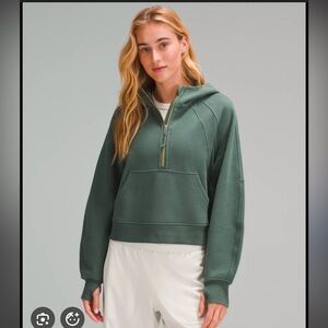 Lululemon Dark Forest Green - Gold Half Zip Scuba M/L